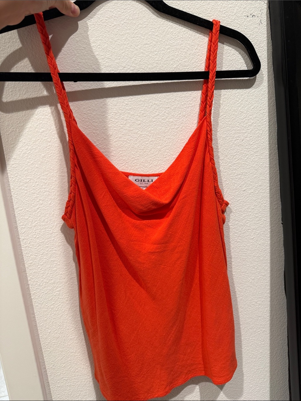 GILLI Coral Cowl Neck Camisole with Braided Straps